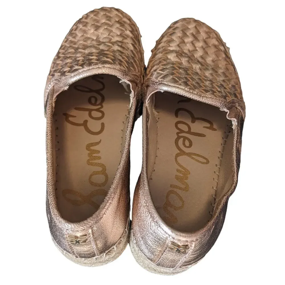Sam Edelman Rose Gold Catherine Woven Platform Espadrilles 5.5
